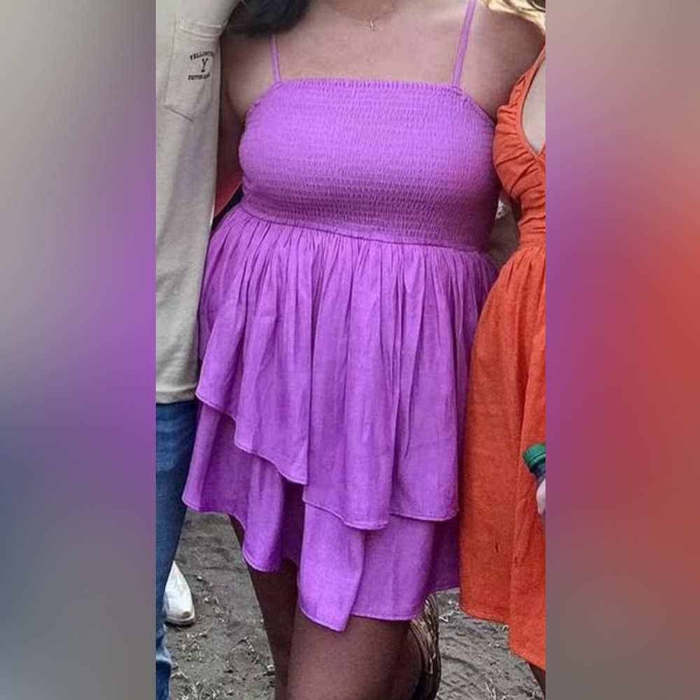Vibrant Purple Tiered Dress